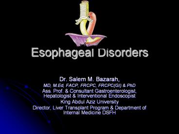 Esophageal Disorders