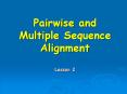 Pairwise and Multiple Sequence Alignment Lesson 2 PowerPoint PPT Presentation