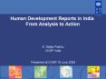 Human Development Reports in India From Analysis to Action PowerPoint PPT Presentation