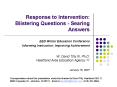Response to Intervention: Blistering Questions - Searing Answers PowerPoint PPT Presentation