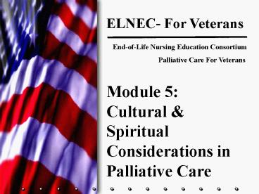 Cultural Considerations in Palliative Care
