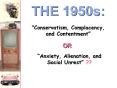 America in the 1950s PowerPoint PPT Presentation
