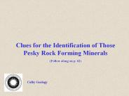 Clues for the Identification of Those