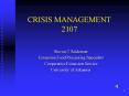 CRISIS MANAGEMENT 2107 PowerPoint PPT Presentation
