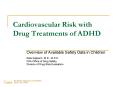 Cardiovascular Risk with Drug Treatments of ADHD PowerPoint PPT Presentation