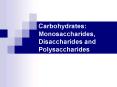 Carbohydrates: Monosaccharides, Disaccharides and Polysaccharides PowerPoint PPT Presentation