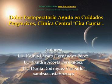 Dolor Postoperatorio Agudo en Cuidados Progresivos, Cl