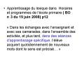 Apprentissage du lexique dans Horaires et programmes de l PowerPoint PPT Presentation