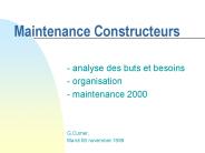 Maintenance Constructeurs