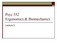 Psyc 552 Ergonomics