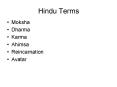 Hindu Terms PowerPoint PPT Presentation