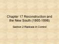 Chapter 17 Reconstruction and the New South (1865-1896) PowerPoint PPT Presentation