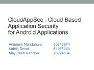 CloudAppSec : Cloud Based Application Security