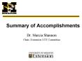 Summary of Accomplishments PowerPoint PPT Presentation