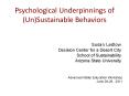 Psychological Underpinnings of (Un)Sustainable Behaviors PowerPoint PPT Presentation