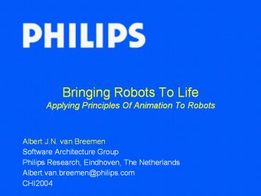 Bringing Robots To Life Applying Principles Of Animation To Robots