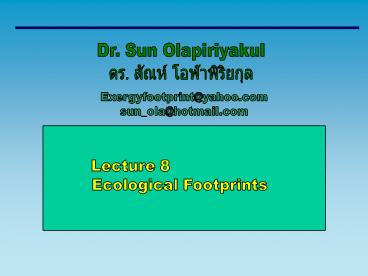 Ecological Footprints