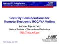 Security Considerations for Remote Electronic UOCAVA Voting PowerPoint PPT Presentation