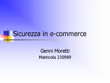 Sicurezza in e-commerce