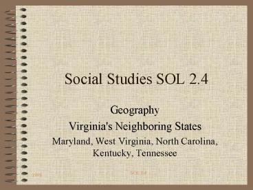 Social Studies SOL 2.4