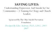 SAVING LIVES: Understanding Depression And Suicide In Our Communities 