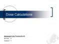 Dose Calculations PowerPoint PPT Presentation