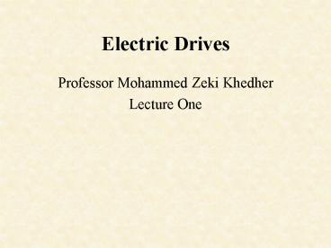 Electric Drives