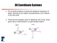3D Coordinate Systems