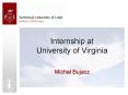 Internship at University of Virginia PowerPoint PPT Presentation