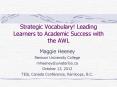 Strategic Vocabulary! Leading Learners to Academic Success with the AWL PowerPoint PPT Presentation