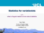 Statistics for variationists