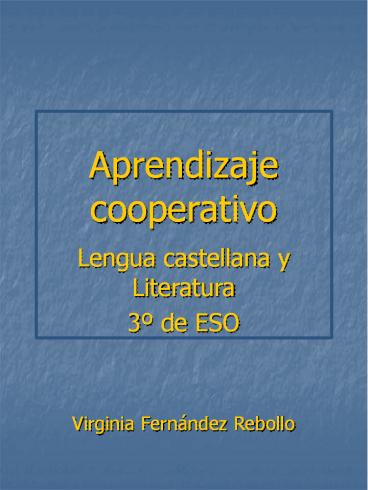 Aprendizaje cooperativo