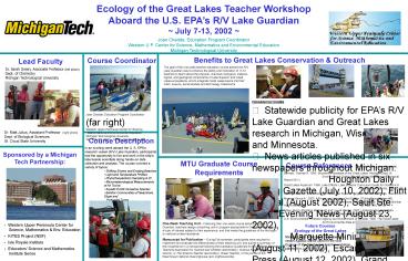 Ecology of the Great Lakes Teacher Workshop