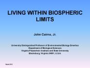 LIVING WITHIN BIOSPHERIC LIMITS