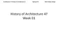 History of Architecture 47 Week 01 PowerPoint PPT Presentation