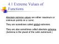 4.1 Extreme Values of Functions PowerPoint PPT Presentation