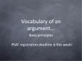 Vocabulary of an argument... PowerPoint PPT Presentation