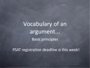 Vocabulary of an argument...