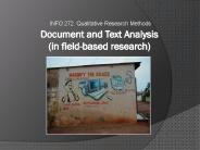 Document and Text Analysis (in field-based research)