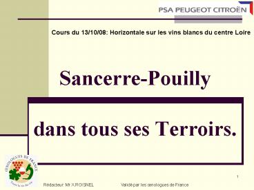 Sancerre-Pouilly  dans tous ses Terroirs.