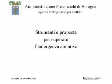 Strumenti e proposte