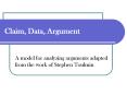 Claim, Data, Argument PowerPoint PPT Presentation