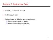 Lecture 3: Instruction Sets