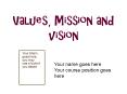 Values, Mission and vision PowerPoint PPT Presentation