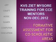 FORMATIVE ASSESSMENT FOR CO-SCHOLASTIC AREAS