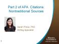 Part 2 of APA Citations: Nontraditional Sources PowerPoint PPT Presentation