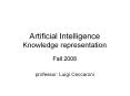 Artificial Intelligence Knowledge representation PowerPoint PPT Presentation