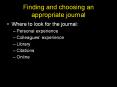 Finding and choosing an appropriate journal PowerPoint PPT Presentation