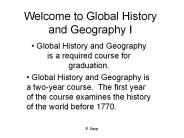 Welcome to Global History and Geography I