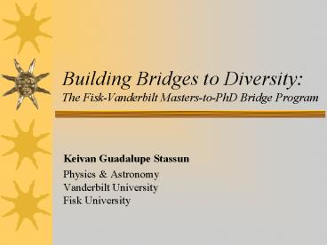 Building Bridges to Diversity: The Fisk-Vanderbilt Masters-to-PhD Bridge Program